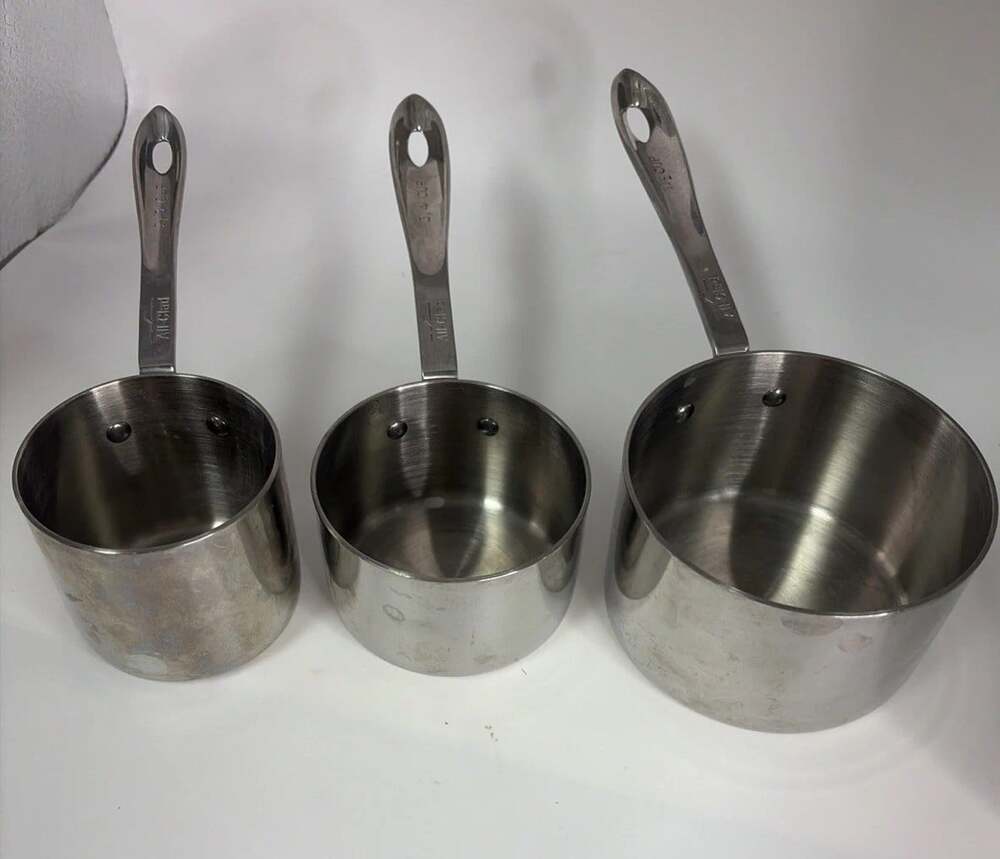 All-Clad Odd Sized 1.5c, 3/4c, 2/3c Measuring Cups Set Stainless Steel